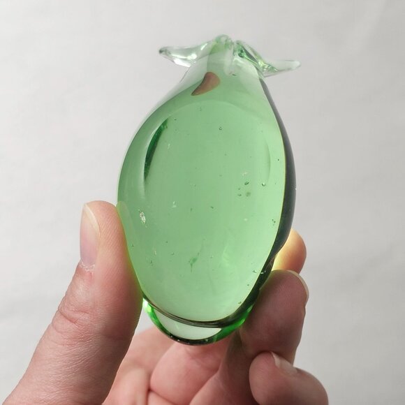 Handcrafted Green Art Glass Whale Figurine Paperweight Home Desk Decor - Picture 4 of 10